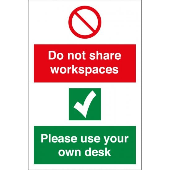 Do Not Share Workspaces Use Own Desk Signs