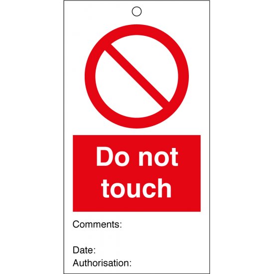 Do Not Touch Safety Tags 80mm x 150mm Pack of 10