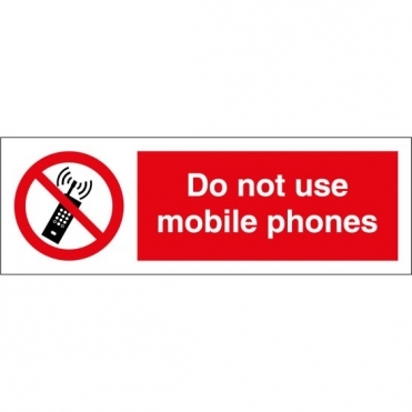 Size: 300mm x 100mm No Mobile Phone Sign