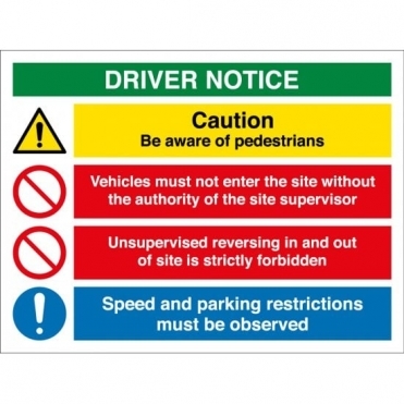 Driver Notice Be Aware Of Pedestrians Signs