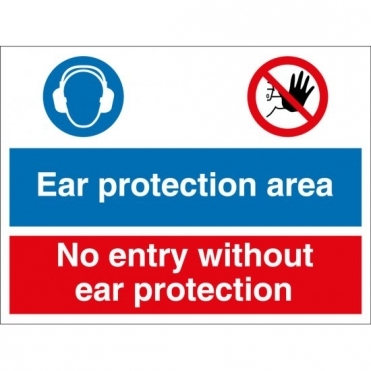 Material: 3mm Aluminium Composite Ear Protection Signs