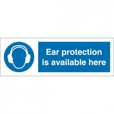 Size: 300mm x 100mm Ear Protection Signs