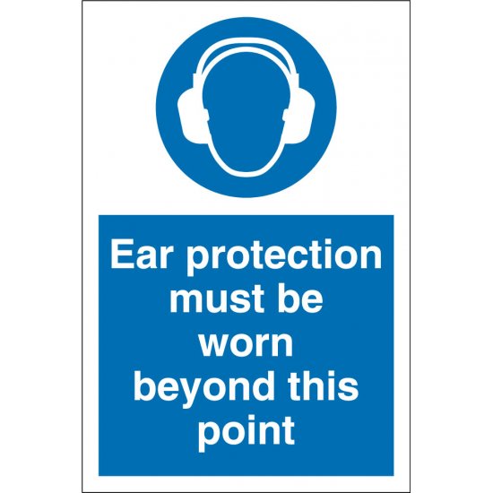 Ear Protection Must Be Worn Beyond This Point Signs