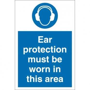 Ear Protection Must Be Worn In This Area Signs