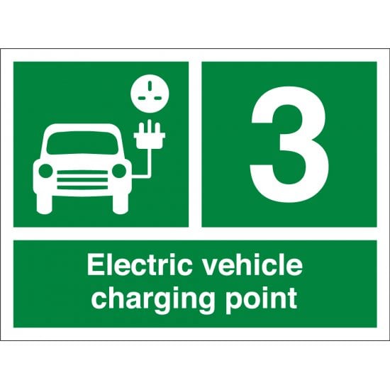 Electric Vehicle Charging Point Number 3 Sign