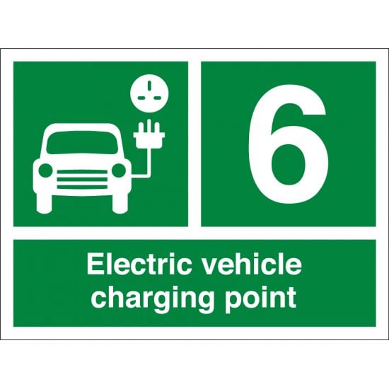 Electric Vehicle Charging Point Number 6 Sign