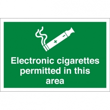 Electronic Cigarettes Permitted In This Area Signs