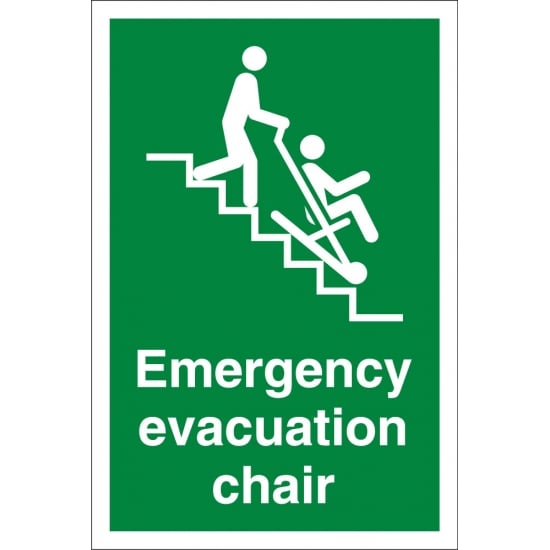 Emergency Evacuation Chair Signs