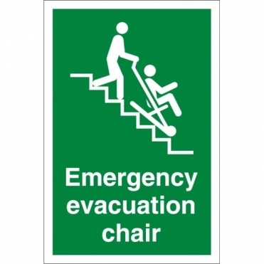 Emergency Evacuation Chair Signs