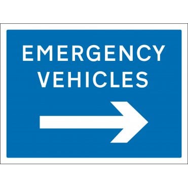Emergency Vehicles Arrow Right Sign