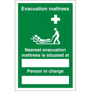 Evacuation Mattress Location Sign