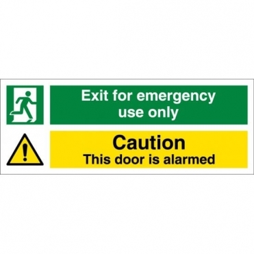 Exit For Emergency Use Only Door Alarmed Signs