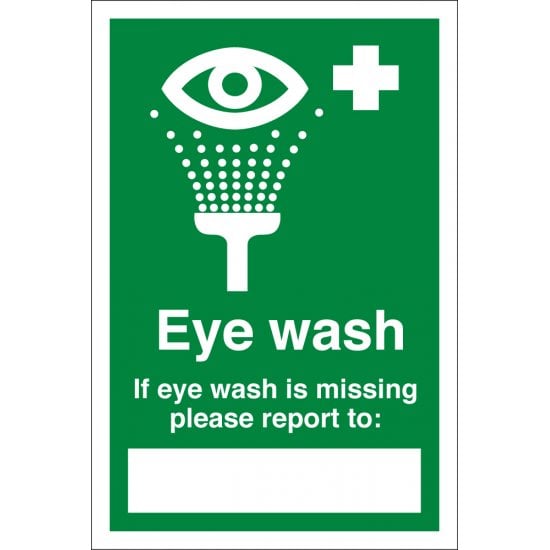 Eye Wash Missing Signs