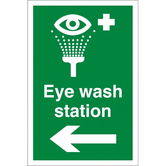 Eye Wash Station Arrow Left Signs