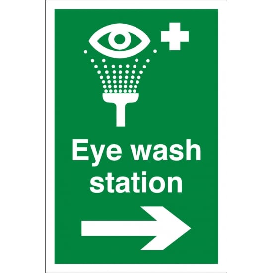 Eye Wash Station Arrow Right Signs