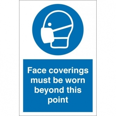 Face Coverings Must Be Worn Beyond This Point Signs