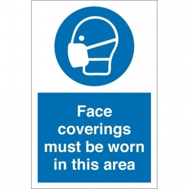 Face Coverings Must Be Worn In This Area Signs