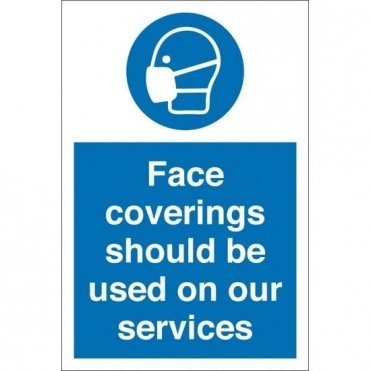 Face Coverings Should Be Used On Our Services Signs