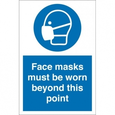 Face Masks Must Be Worn Beyond This Point Signs