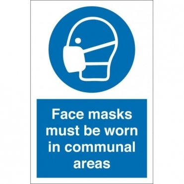 Face Masks Must Be Worn In Communal Areas Signs