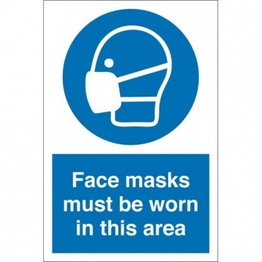 Face Masks Must Be Worn In This Area Signs