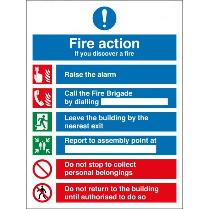 Fire Action Notice Sign