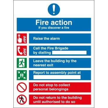 Fire Action Notice Sign