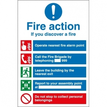 Fire Action Notice Signs
