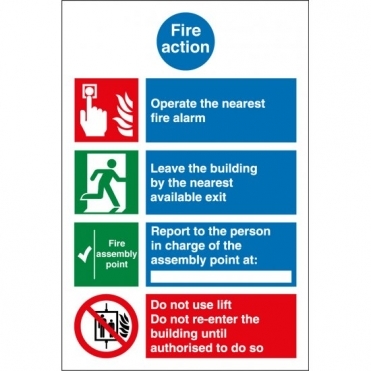 Fire Action Notice Signs