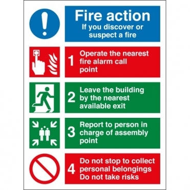 Fire Action Notice Signs