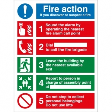 Fire Action Notice Signs