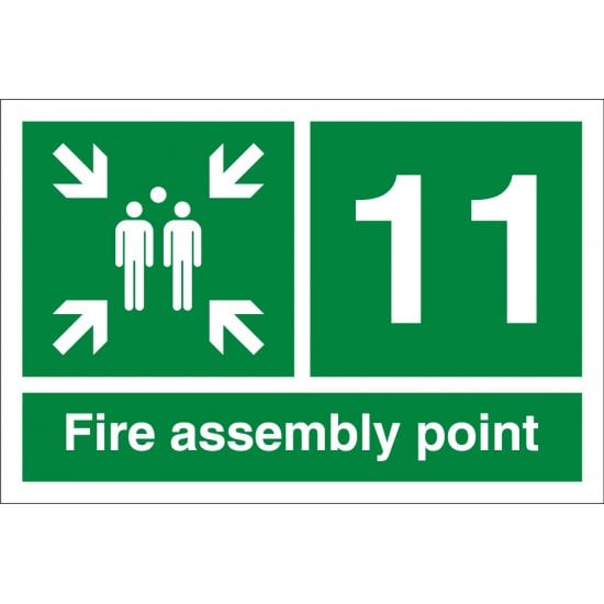 Fire Assembly Point Number 11 Signs