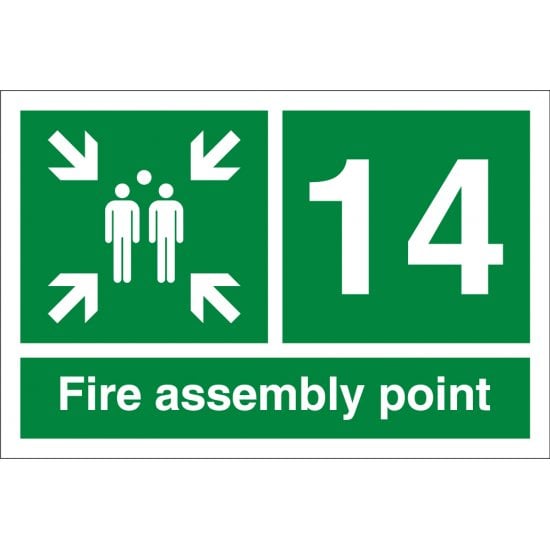 Fire Assembly Point Number 14 Signs