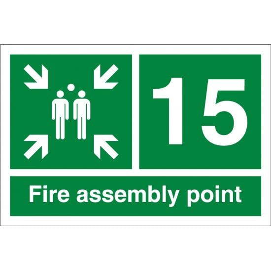 Fire Assembly Point Number 15 Signs
