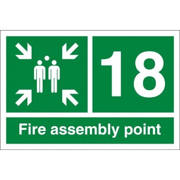 Fire Assembly Point Number 18 Sign