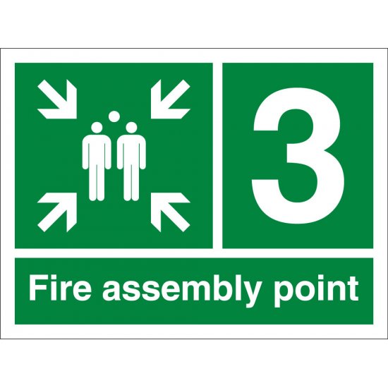 Fire Assembly Point Number 3 Signs