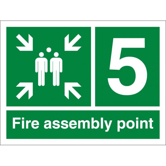 Fire Assembly Point Number 5 Signs