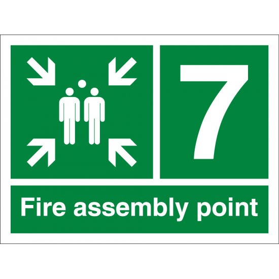 Fire Assembly Point Number 7 Signs