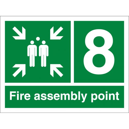 Fire Assembly Point Number 8 Signs