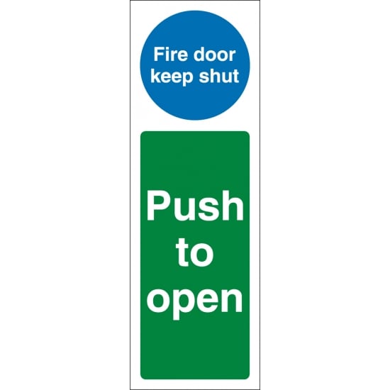 Fire Door Keep Shut Push To Open Signs