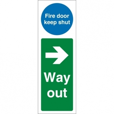 Fire Door Keep Shut Way Out Right Signs