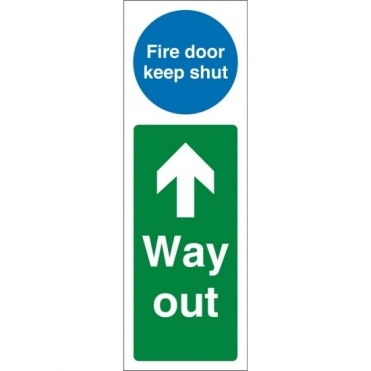 Fire Door Keep Shut Way Out Up Signs