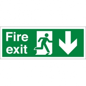 Fire Exit Arrow Down Signs
