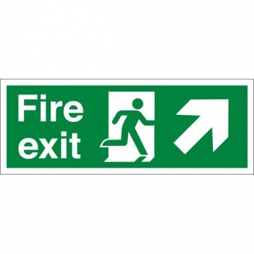 Fire Exit Arrow Up Right Signs