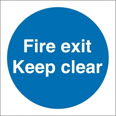 Fire Exit Keep Clear Signs
