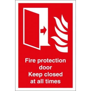 Fire Protection Door Keep Closed At All Times Sign