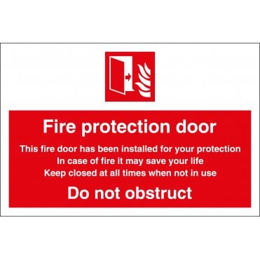 Fire Protection Door Sign