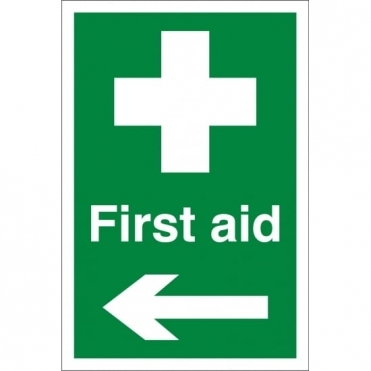 First Aid Arrow Left Signs