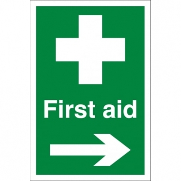 First Aid Arrow Right Signs