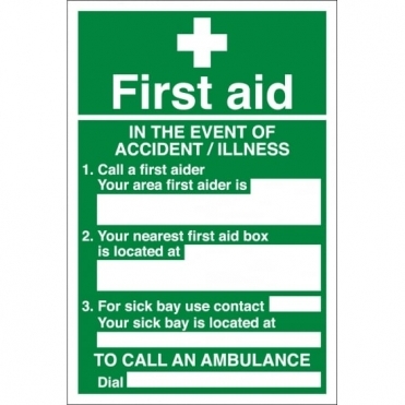 First Aid Event Of Accident Signs